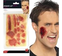 Gore De Brûlure De Peau Rouge Sang Latex Visage + Adhésif Halloween