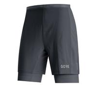 Gore Wear R5 2in1 Short Homme Noir - Shorts 2 en 1 de running hommes S