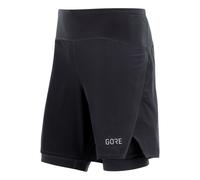 Gore Wear R7 2in1 Short Homme Noir - Shorts 2 en 1 de running hommes S