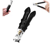 Goredny Orthoclip Coupe-ongles anti-éclaboussures 180° à large ouverture incurvée anti-éclaboussures Poignée antidérapante Double design biseauté et bouche plate pour ongles épais (plat)