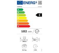 Goreje DHNE83 Sèche-linge/condensation avec pompe à chaleur / 8 kg / 15 programmes/TwinAir/capteur d'humidité/retard de temps/programmes préférés/écran LED/classe d'efficacité