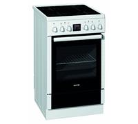 Gorenje EC 57320 AW Cuisinière électrique avec écran verre de cuisson en céramique/A/59 L/Blanc/avec minuterie/Cocotte Zone/Aqua Weiß