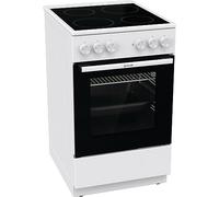 Gorenje GEC5A 21 WG Cuisinière électrique avec Plaque de Cuisson vitrocéramique / 50 cm / 74 litres/PerfectGrill/Mode Pizza 300 °C/AquaClean/Blanc