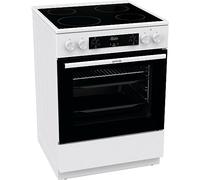 Gorenje GEC6C 40 WD Cuisinière électrique sur pied avec plaque vitrocéramique, 60 cm, 71 litres, chauffage rapide, PerfectGrill, mode pizza, AquaClean, blanc