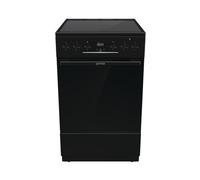 Gorenje GECS5C70BPA Cuisinière électrique avec plaque de cuisson vitrocéramique, 50 cm, 70 l, GentleClose, chauffage rapide, AirFry, ExtraSteam, extracteurs télescopiques, AquaClean, noir