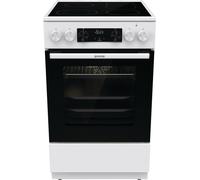 Gorenje GECS5C 70 WA Cuisinière électrique avec plaque de cuisson vitrocéramique / 50 cm / 70 l/chauffage rapide/AirFry/ExtraSteam/rallonge télescopique/AquaClean/blanc
