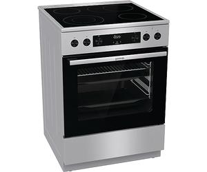 Gorenje GECS6C 70 XPA Cuisinière électrique avec plaque vitrocéramique - 60 cm - ExtraSteam GentleClose - AirFry - Engrenage rétractable - Acier inoxydable - 60 cm - 71 L