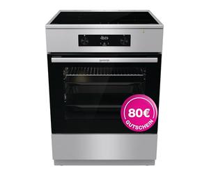 Gorenje GEIT6C60XPG Cuisinière électrique sur pied avec plaque à induction / 60 cm / 71 l/AirFry/Sécurité enfant/GentleClose/AquaClean/BridgeZone/PowerBoost/acier inoxydable