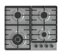 Gorenje GW642ABX Plaque de cuisson à gaz en acier inoxydable 60 cm Allumage à une main Support de poêle en fer forgé Fabriqué en Slovénie