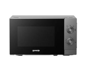 Gorenje MO20E1T4 - Micro-ondes - 20 l - 700 W - AquaClean - Fonction décongélation - 5 niveaux de puissance - Contrôle mécanique par bouton rotatif - Noir et gris