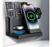 GORESE Chargeur Induction, 3 en 1 chargeur sans fil avec organisateur de bureau chargeur de monté mural 30W Adaptateur compatible pour iPhone 15/14/13/12/11/Pro/Max/XS iWatch 7/6/5/4/3 AirPods 3/2/Pro