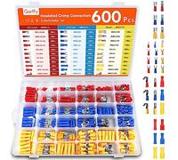 Gorffy 600 Pièces Cosses Electriques a Sertir, Connecteurs à Sertir 0.5-6.0mm², Connecteur Electrique Mâle-Femelle, Cosses et Kits Pour la Connexion Des Fils
