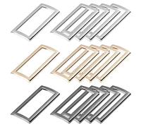GORGECRAFT 1 Boîte 3 Couleurs 15PCS Métal Plat Rectangle Anneaux Boucle 1-2/5"(35mm) Sangle Carrée Sangle Ceinture Anneaux Rectangulaire Boucles Métalliques pour Sac Ceinture, Pistolet Noir Or Argent