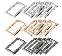 GORGECRAFT 1 Boîte 3 Couleurs 15PCS Métal Plat Rectangle Anneaux Boucle 1"(25mm) Sangle Carrée Sangle Ceinture Anneaux Rectangulaire Boucles Métalliques pour Sac Ceinture, Pistolet Noir Or Argent