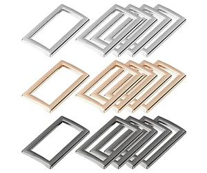 GORGECRAFT 1 Boîte 3 Couleurs 15PCS Métal Plat Rectangle Anneaux Boucle 1"(25mm) Sangle Carrée Sangle Ceinture Anneaux Rectangulaire Boucles Métalliques pour Sac Ceinture, Pistolet Noir Or Argent