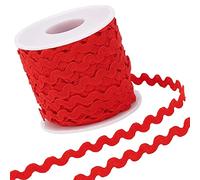 GORGECRAFT 1 Rouleau 27yd/25m RIC Rac Garniture Ruban Vague Coudre Frange Garniture 5mm/0.2 pouces pour Coudre Fleur Faire Mariage Fête Dentelle Ruban Artisanat (Rouge)