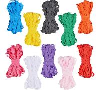 GORGECRAFT 10 Couleurs 50M RIC Rac Ruban de Garniture Vague Pliage Frange Garniture 5~8.5mm de Large Tresses Cordons Embellissements pour Couture de Fleurs Faisant de la Dentelle de Mariage Artisanat