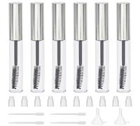 GORGECRAFT 10 Flacon Tube de Mascara Vide de 10 ML en Plastique Transparent pour Crème de Cils avec 4 Compte Gouttes de 2 ML 2 Mini Entonnoirs pour Huile de Ricin Kit de Cosmétiques DIY