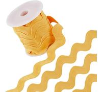 GORGECRAFT 10 Yards 30mm Jumbo Rick Rack Trim Noël RIC Rac Jaune Rickrack Wave Couture Pliage Frange Ruban Tissé Tressé Tissu Dentelle Zig Zag Garniture pour Bricolage Artisanat Robe de Mariée