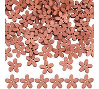 GORGECRAFT 100 Bouton en Bois Vintage en Forme de Fleur 2 Trous Bouton de Couture Décoratif Petit Mini Bouton Rustique en Bois Floral pour Manuels Ornement Scrapbooking Marron Antique 20x20.5 mm