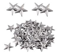 GORGECRAFT 100 PCS 1" Mini Étoile de Grange en Métal Galvanisé Vintage Étoile Rustique Ornement Tridimensionnel Sapin de Noël Étoile pour Suspendre Mur Vacances Chapelet Décor Artisanat Projet