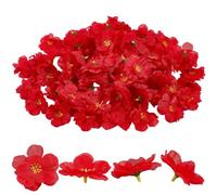 GORGECRAFT 100 pièce de Têtes de Fleurs Artificielles en Tissu Petites Fleurs Décoratives Rouges pour Guirlandes Couronnes Bouquets de Mariage Centres de Table Fêtes d'anniversaire Intérieure.
