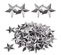 GORGECRAFT 100PCS 2" Étoiles en Métal Argenté Primitif Vintage Étoiles Galvanisées Rustiques Étoiles d'arbre de Noël en Trois Dimensions pour Accrocher au Mur Chapelet de Vacances Décor Artisanat