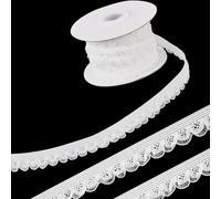 GORGECRAFT 10m Bordure en Dentelle Élastique Ruban Extensible de 13mm de Large Bordure de Lingerie Motif Floral Sangle au Crochet pour Bricolage Couture Artisanat Vêtement Fournitures de Mariage Blanc