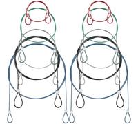 GORGECRAFT 10pcs 5 Tailles de Sécurité en Acier Inoxydable Tethers Coloré Enduit Sécurité Lanyard Tether Bagages Lock Câble de Sécurité Câble Métallique Sangle avec Boucles pour Action Caméra