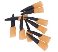 GORGECRAFT 10Pcs Doigts de Vampire Griffes de Doigt d'halloween Ongle de Sorcière en Vinyle Zombie Effrayant Longue Flèche Pointue Costume Couvre Ongles pour Halloween Poisson D'Avril Cosplay