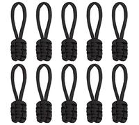 GORGECRAFT 10PCS Tirettes de Fermeture à Glissière de Remplacement Kit de Réparation de Fermeture à Glissière Universel Curseur de Fermeture à Glissière Languette de Fermeture à Glissière, Noir