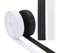 GORGECRAFT 10Yds 20mm Ruban Élastique Antidérapant 2 Couleurs 3 Lignes Bande Élastique en Silicon Caoutchouc Extensible Ceinture Élastique pour Bricolage Couture de Vêtements Travaux Manuels