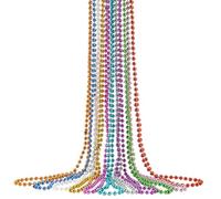 GORGECRAFT 11 Colliers de Perles Mardi Gras de 11 Couleurs Chaîne à Billes Ronde en Résine Métallique de 81cm Le Défilé du Festival de la Saint Patrick Lance Un Collier de Carnaval pour Fête