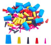 GORGECRAFT 115PCS 5 Tailles Bouchons Coniques en Caoutchouc de Silicone Bouchon Haute Température Solide Silicone Tube à Essai Joint Bouchon Assortiment Système de Masquage Kit Bouchon de Bouteille