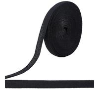 GORGECRAFT 11m*12mm Ruban en Sergé de Coton Ruban de Biais Ruban à Chevrons Noir Sangle Tissée Douce pour Quilting Coutures Confection de Vêtements Le Renforcement des Bords L'Emballage Cadeau