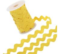 GORGECRAFT 12.5 Yards Rick Rack Trim Polyester Rac Ric Ribbon 13mm Zig Zag Jaune Vague Pliage Frange Garniture Rickrack S Forme Dentelle Ruban Tissé Tressé Tissu avec Bobine pour Bricolage Artisanat