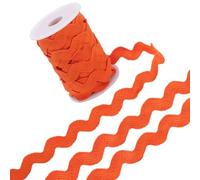 GORGECRAFT 12.5 Yards Rick Rack Trim pour Coudre 13mm Ric Rac Wavy Ribbon Zig Zag Orange Red Rickrack S Shaped Lace Ribbon Polyester Woven Braided Fabric avec Bobine pour Bricolage Artisanat Noël