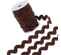 GORGECRAFT 12.5Yds Polyester Rick Rack Trim pour la Couture 13mm Ric Rac Zig Zag Wavy Ribbon Rickrack Coconut Brown S Shaped Lace Ribbon Woven Braided Fabric pour Bricolage Artisanat Mariage