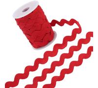 GORGECRAFT 12.5Yds Rouge Rick Rack Garniture pour Coudre 13mm Ric Rac Ruban Polyester Rickrack Zig Zag Wave Bending Fringe Dentelle Garniture en Forme de S Tissu Tressé Tissé pour Bricolage