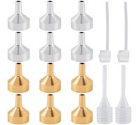 GORGECRAFT 12 mini Entonnoir en Aluminium Doré et Argenté Entonnoirs Métalliques pour Huiles Essentielles 2 distributeurs de Parfum Transparents Outil de Transfert pour Remplir de Petites Bouteilles