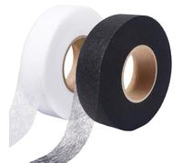 GORGECRAFT 128m*3cm Ruban D'Ourlet Thermocollant 2 rouleaux Adhésif Sans Couture Collage de Tissu Ourlet Points de Toile Rubans Thermocollants pour Rideaux des Travaux Manuels, Noir et Blanc