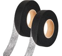 GORGECRAFT 128m Ruban Thermocollant pour Ourlet 2 rouleaux D'Adhésif Sans Couture Sans Collage pour Fusion de Tissus Ourlets Points de Toile Rubans Fusibles pour Coller des Vêtements Cassés, Noir