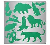 GORGECRAFT 12cm en Acier Inoxydable Matrices de Découpe Pochoirs Réutilisable Métal Loup Lapin Pochoir Modèles D'Animaux Journal Outil pour Peinture Sur Bois Mur Toile Meubles Pyrogravure Décor