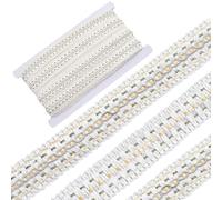 GORGECRAFT 12m*26mm Blanc Gimp Tresse Garniture Polyester Tissu Couture Ruban Rideau Tissu Garniture Défilement Bord Garniture Garniture D'Ameublement pour Rideau Abat-Jour Housse la Maison Artisanat