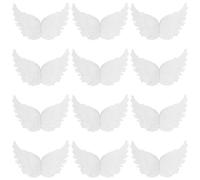 GORGECRAFT 12pcs 10cm Mini Ailes d'ange Blanches en Plastique 3D Décorations à Suspendre pour Sapin de Noël Accessoires pour Cheveux Déguisements Loisirs Créatifs