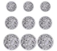 GORGECRAFT 12pcs 3 Tailles Boule Disco Thermocollante Patch Brodé à Coudre Applique Argentée Fête Musicale Embellissements de Boules Scintillantes Patchs à Coudre pour Sacs à Dos T Shirts Jeans