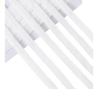 GORGECRAFT 13.7m de Bordure en Dentelle Élastique de 12mm de Large, Bord Extensible Blanc, Bordure de Lingerie, Sangle, Cordon en Dentelle Crochetée, Ruban pour Vêtement Tour de Cou Fournitures