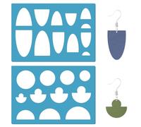 GORGECRAFT 13x9cm 2 pièces Modèle de Forme de Bijoux Pochoirs de Boucles D'Oreilles Acrylique Ovale Découpes Semi-Circulaires Modèles de Dessin Réutilisables pour Femmes Boucles D'Oreilles Bracelets