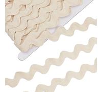 GORGECRAFT 15~26.5mm de Coton Rick Rack Trim 10 mètres Ric Rac Rickrack Dentelle Vague Ruban Floral Blanc Zigzag Vague Flexion Frange Dentelle Garniture en Forme de S Tissé Tissu Tressé