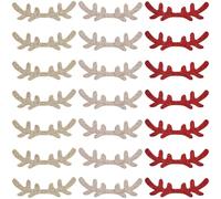 GORGECRAFT 15 Paire Mini Pinces à Cheveux en Forme de Bois de Cerf Accessoires de Noël en Cuir PU Paillettes Fines Renne Élan Branche Animaux Corne Bonhomme de Neige Main pour Bandeau Fête de Mariage
